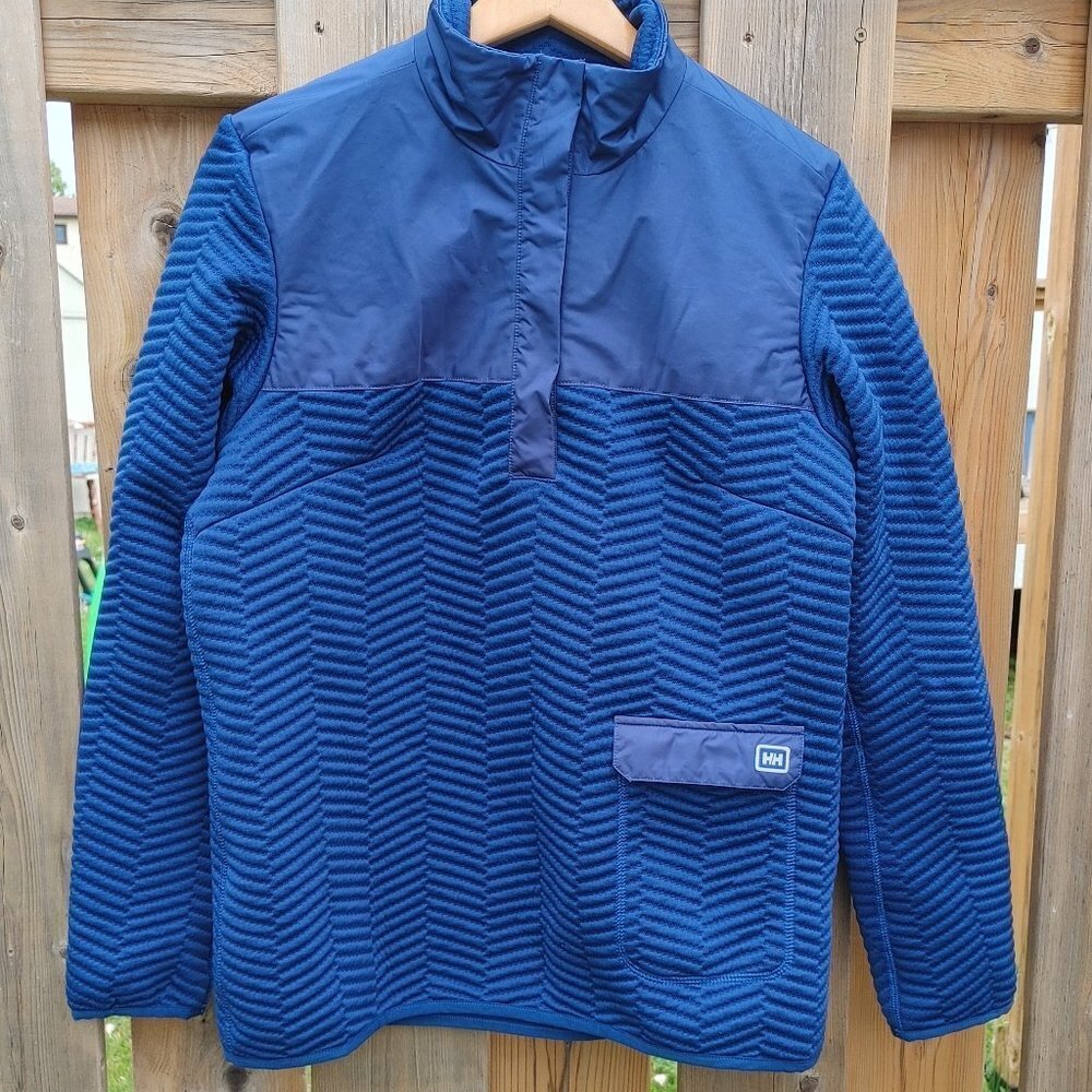 Helly Hansen Four Snap Pullover Women's Size Small Bright Blue